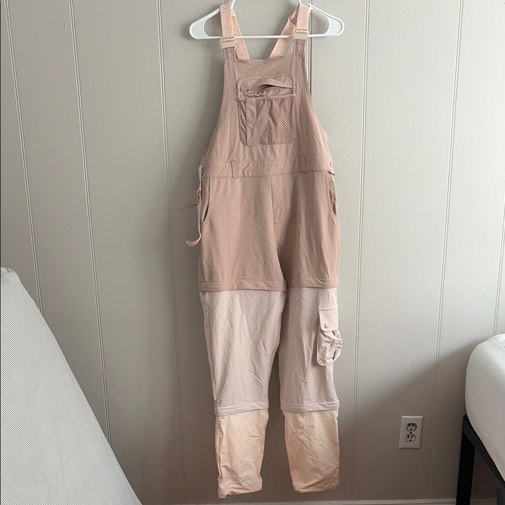 Outdoor Voices Colorblock Overalls in Pink